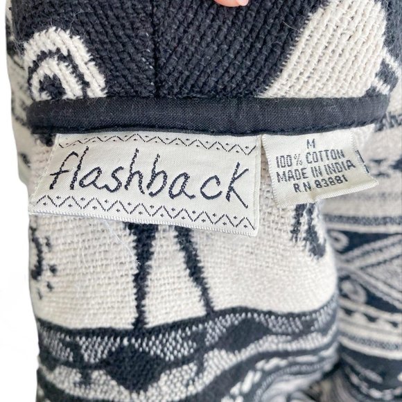 Vintage Crop Black/White Boho Jacket | Medium - Picture 6 of 6